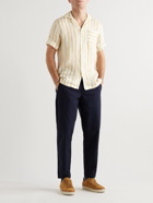 Frescobol Carioca - Thomas Camp-Collar Striped Linen Shirt - Yellow