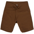 Adanola Women's Ultimate Ruched Crop Shorts in Chocolate Brown