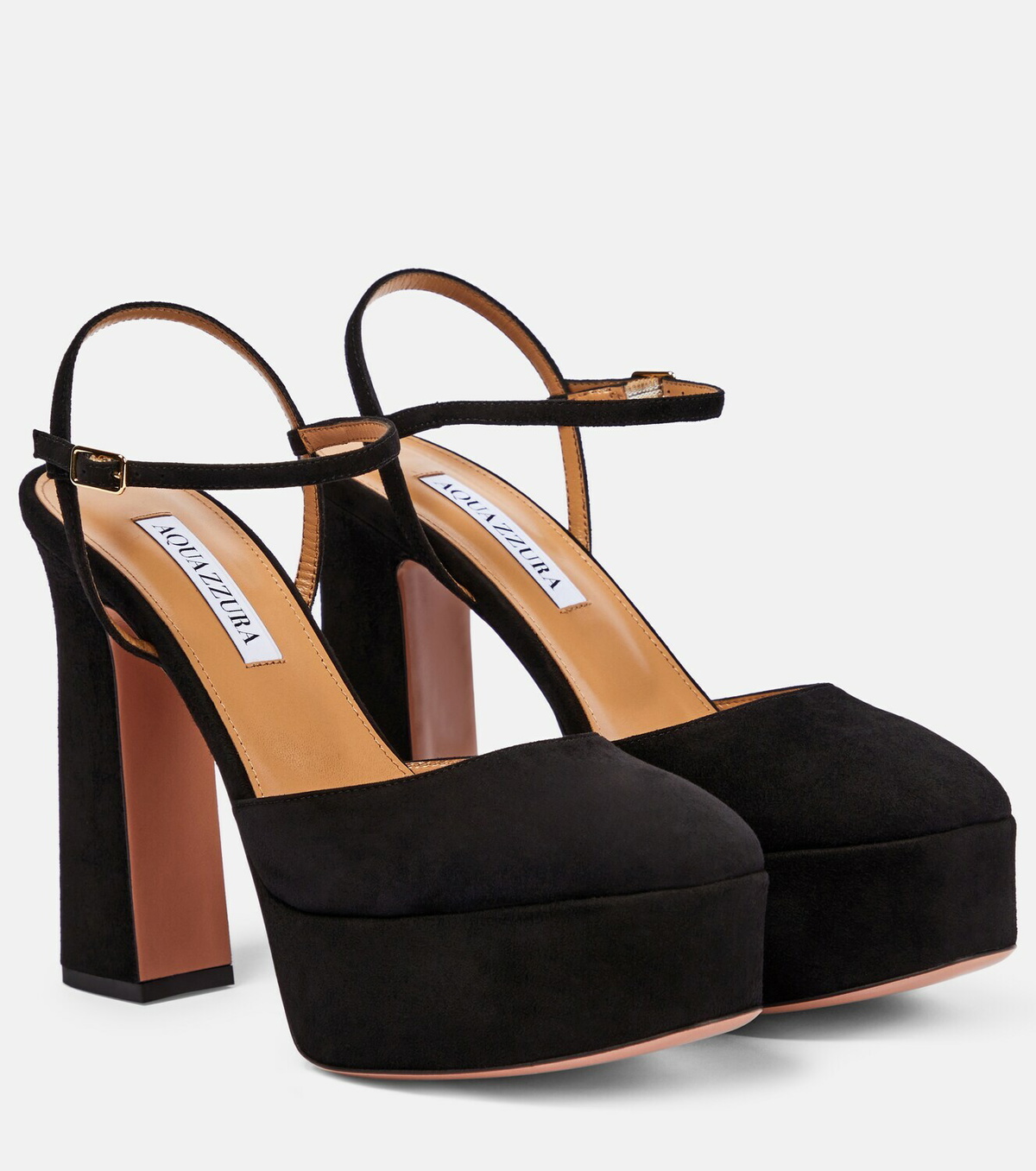 Aquazzura Groove Plateau suede platform pumps
