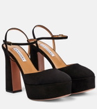 Aquazzura Groove Plateau suede platform pumps