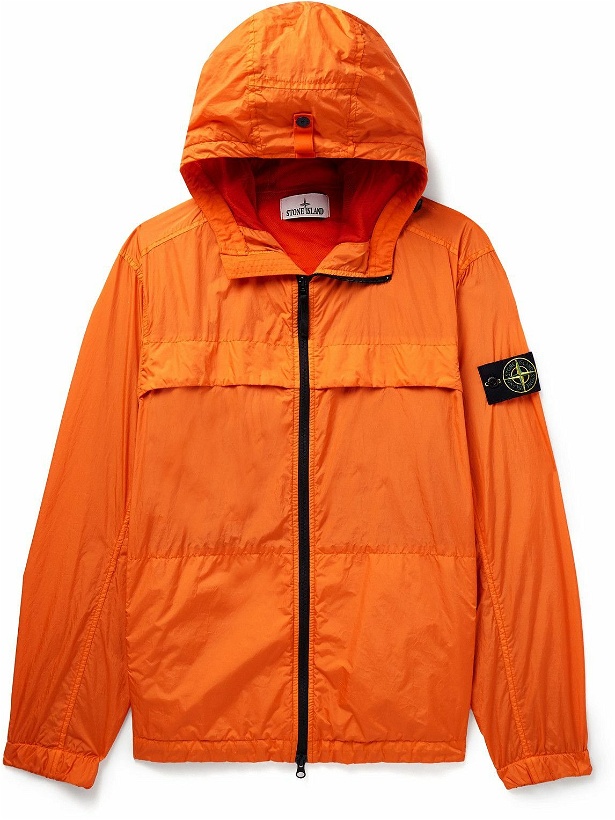 Photo: Stone Island - Logo-Appliquéd Crinkle Reps Nylon Hooded Jacket - Orange