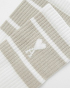 Ami Paris Adc Striped Socks White/Beige - Mens - Socks
