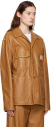 Marni Tan Carhartt Edition Leather Jacket