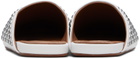 ALAÏA White Strass Lambskin Mules
