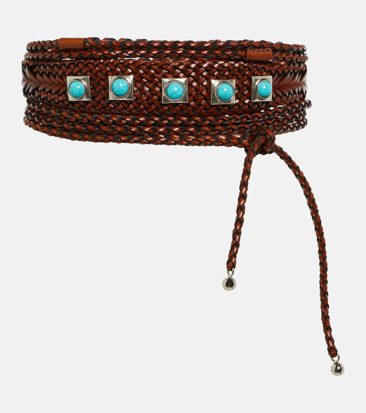 Etro - Crown Me embellished woven leather belt Etro