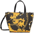 Versace Jeans Couture Reversible Black & Gold Printed Tote
