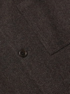 Amomento - Camp-Collar Wool-Flannel Shirt - Brown