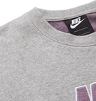 Nike - Logo-Appliquéd Mélange Loopback Cotton-Blend Jersey Sweatshirt - Gray