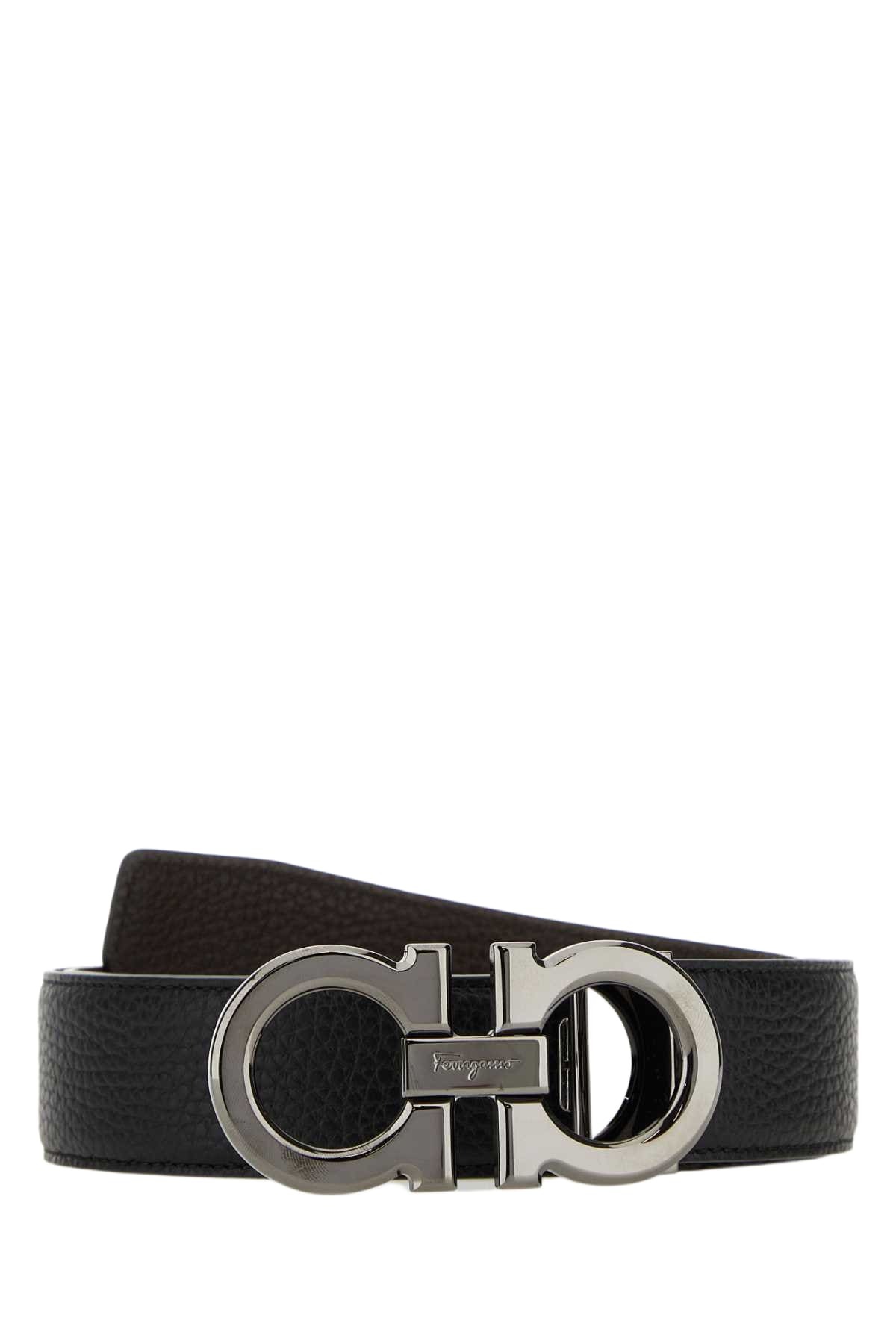 Ferragamo Black Calf Leather Bos Taurus Regular Belt main image 0