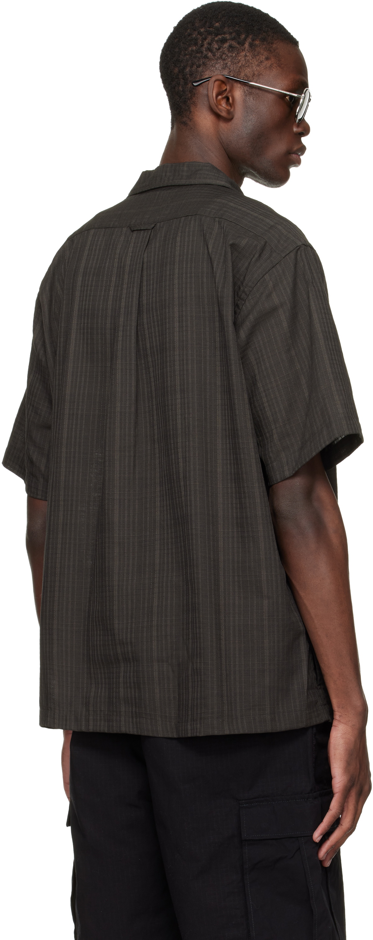 nanamica Gray Open Collar Panama S/S Shirt