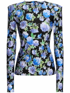 PHILOSOPHY DI LORENZO SERAFINI Printed Floral Lycra Top