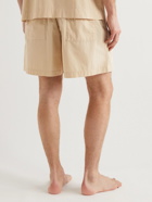 TEKLA - Organic Cotton-Poplin Drawstring Pyjama Shorts - Neutrals