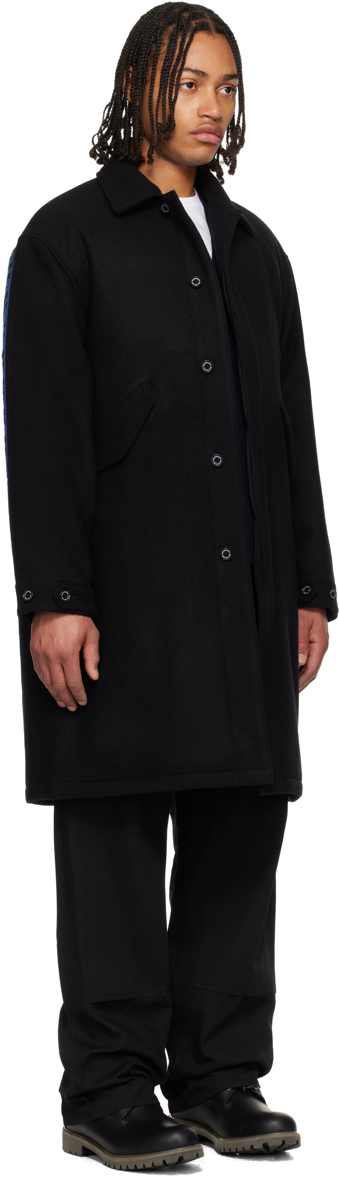 Neighborhood Black Wool Mod Coat Neighborhood