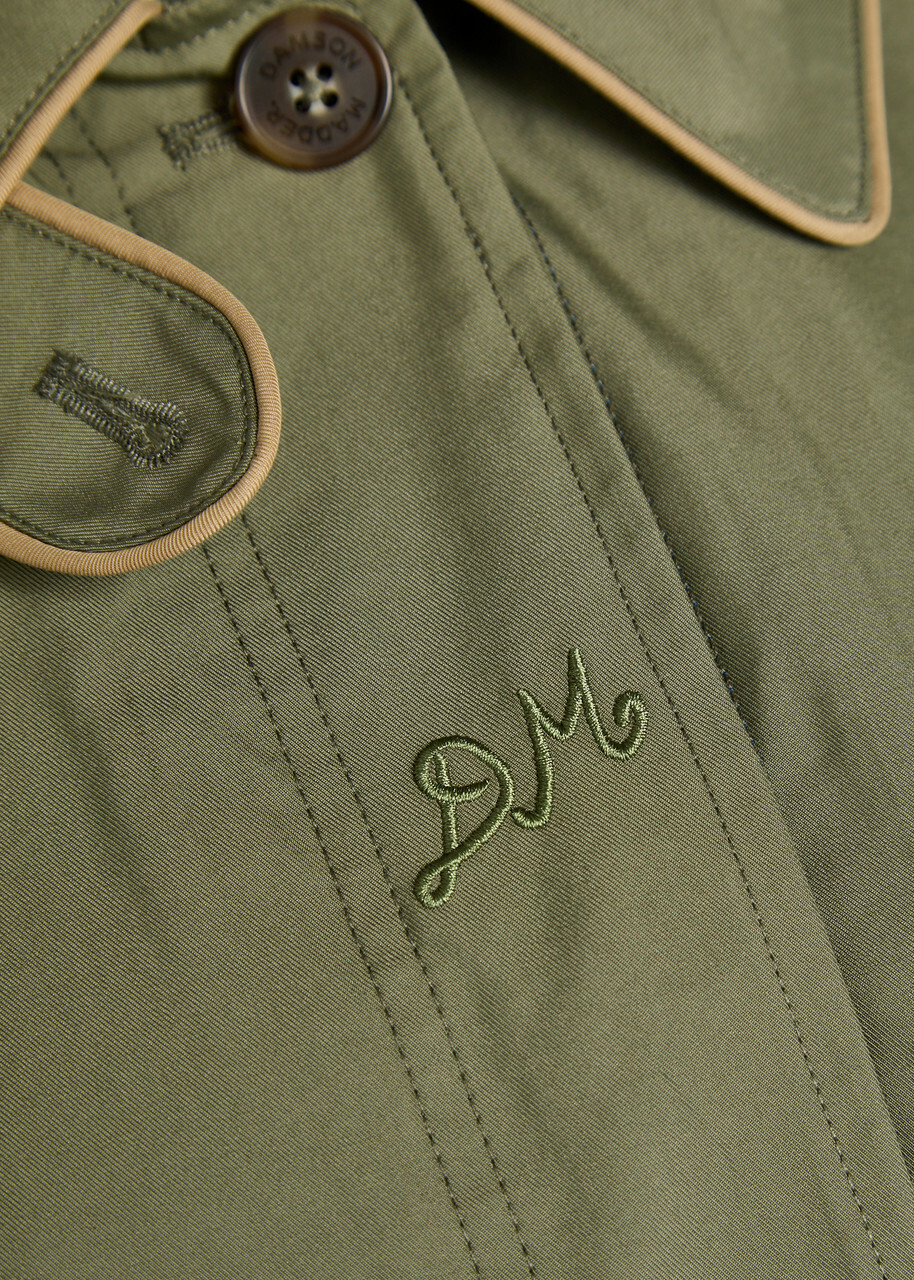 Damson Madder Myrtle Multi-way Cotton-blend Trench Coat Green