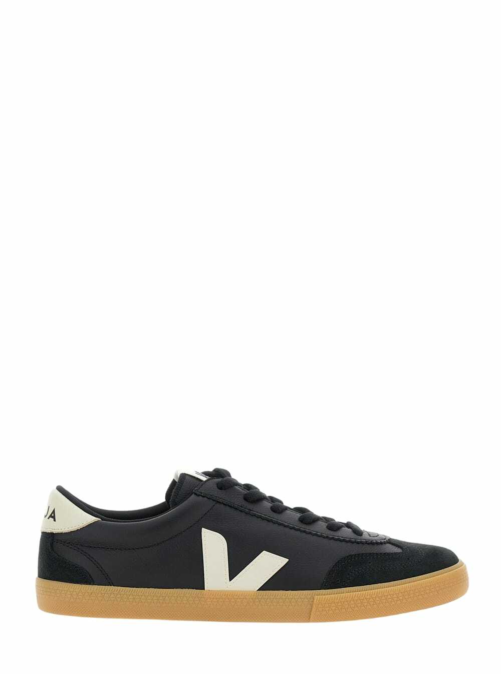 Veja volley Black Sneakers With Side Logo And Lettering Logo On The Heel In Organic Cotton Unisex