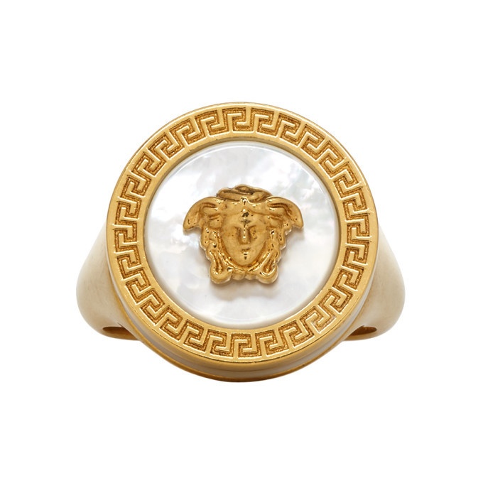 Photo: Versace Gold Medusa Pearl Ring