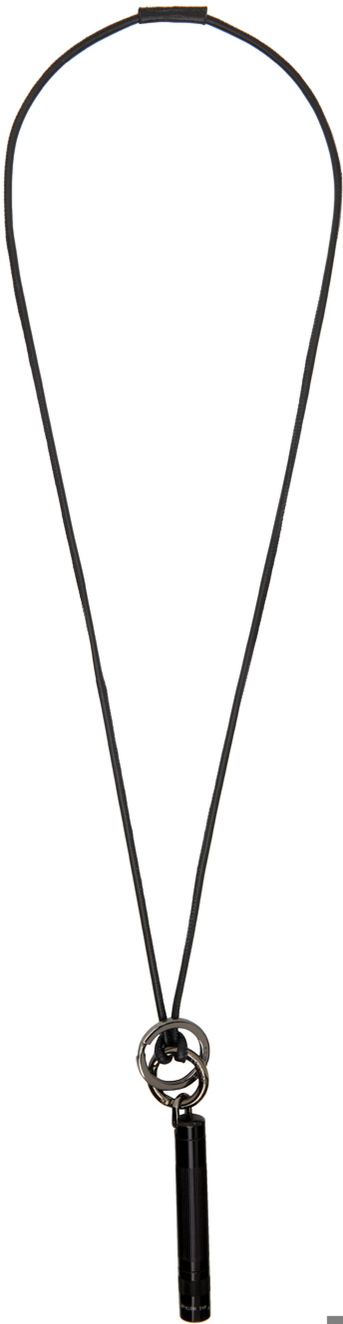 LEMAIRE Black Maglite Leather Necklace