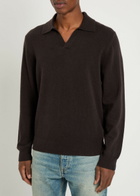 Rag & Bone Cashmere Polo Jumper Dark Brown
