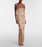 The New Arrivals Ilkyaz Ozel Sisu bow-detail satin bustier gown