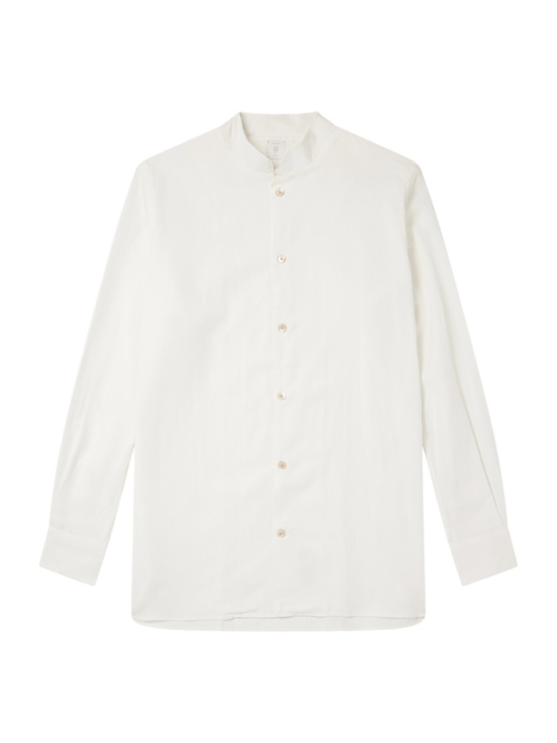 Photo: Eleventy - Nehru Lyocell, Linen and Cotton-Blend Shirt - White