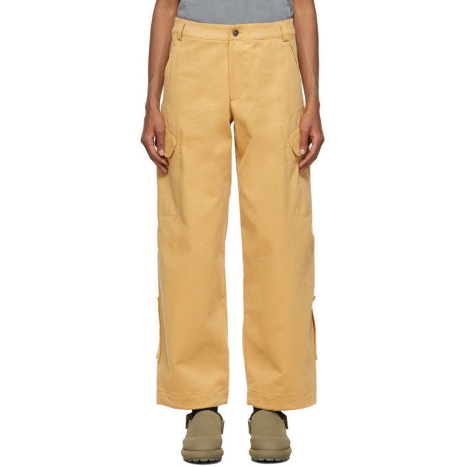 Photo: Jacquemus Yellow Le Pantalon Quadri Cargo Trousers