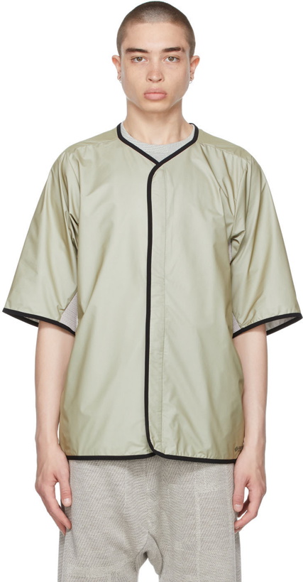 Photo: BYBORRE Beige Button Short Sleeve Shirt