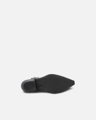Pinko Ankle Cowboy Boots In Distressed Leather With A Metal Toe Cap Limo Black