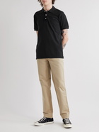 Maison Kitsuné - Logo-Appliquéd Cotton-Piqué Polo Shirt - Black