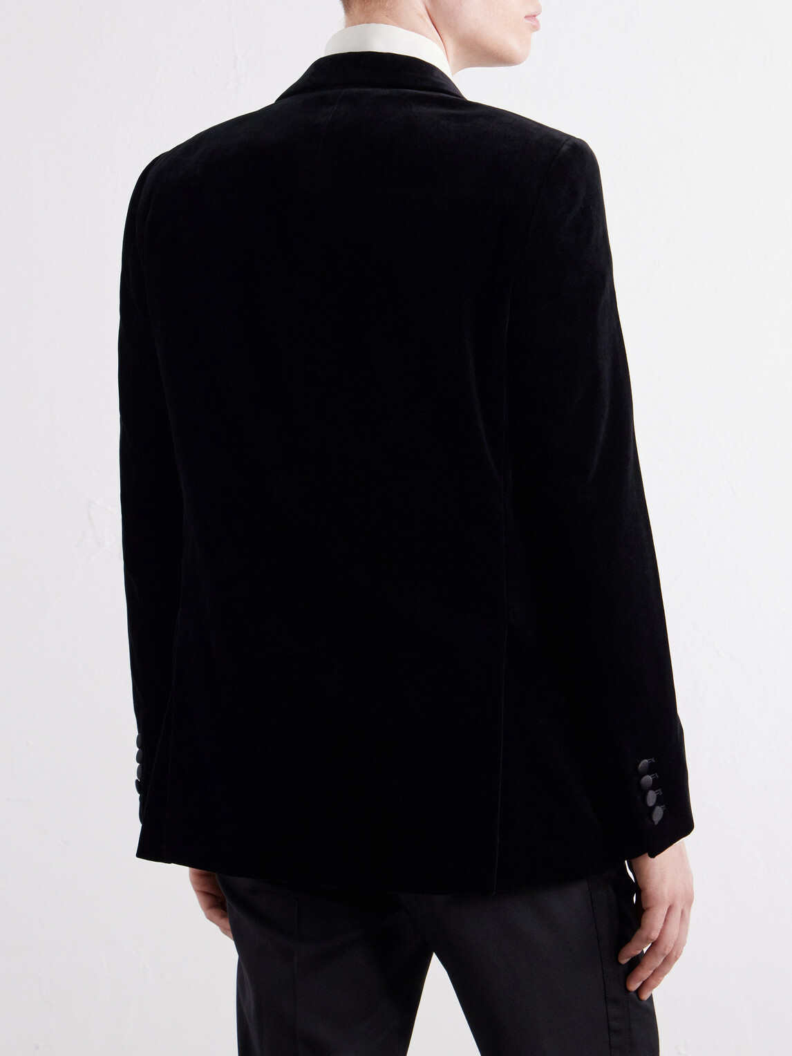 Favourbrook - Grosgrain-Trimmed Cotton-Velvet Tuxedo Jacket - Black