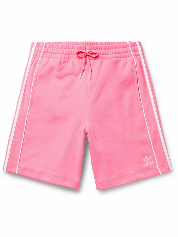 Photo: adidas Originals - Rekive Straight-Leg Striped Cotton-Jersey Drawstring Shorts - Pink