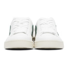 Veja White and Green V-12 Sneakers