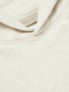 FEAR OF GOD ESSENTIALS - Logo-Flocked Cotton-Blend Jersey Hoodie - Gray
