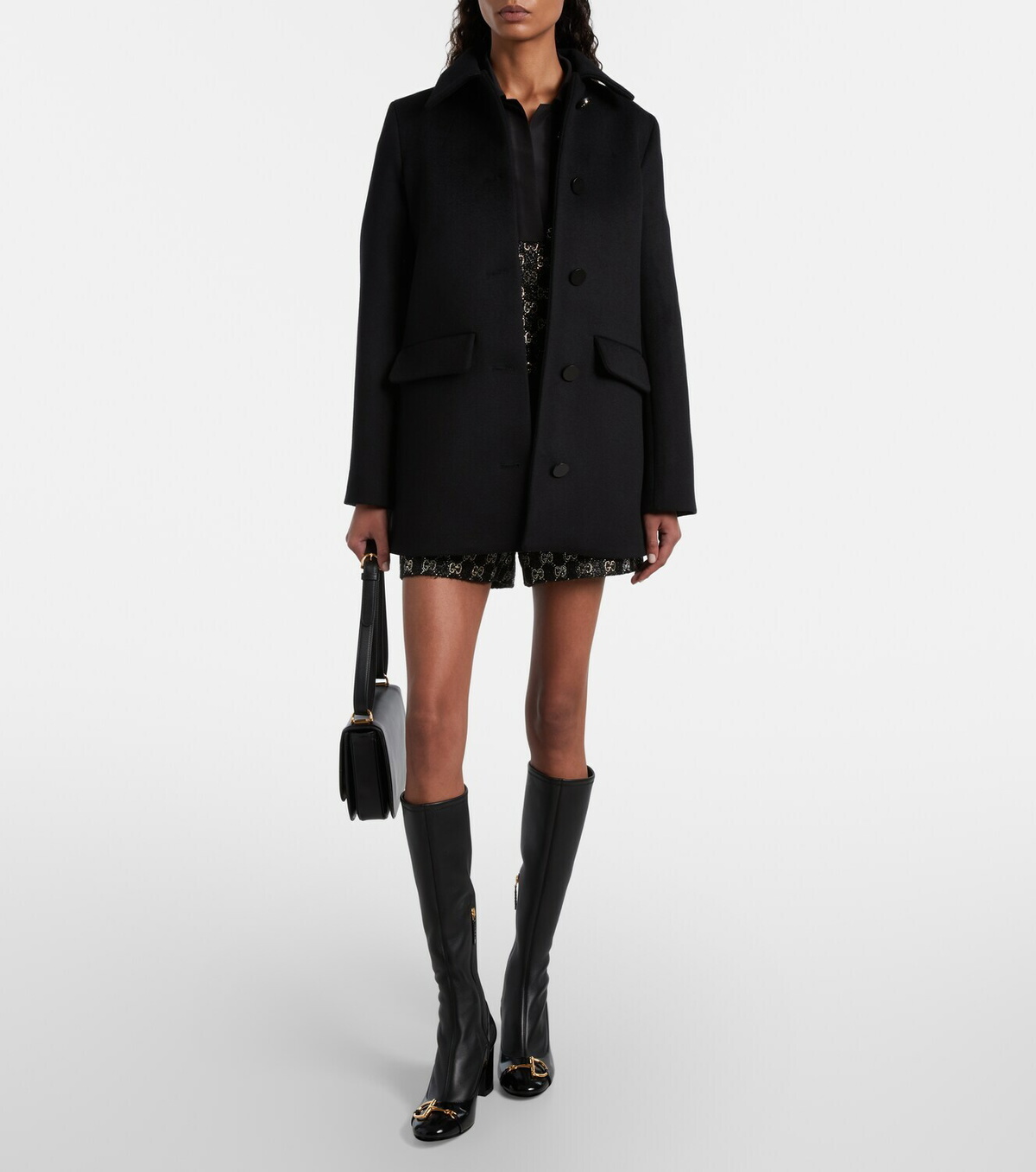Gucci Alfa Horsebit 75 leather knee-high boots