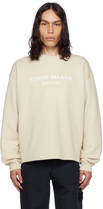 Photo: Stone Island Beige Bonded Sweatshirt