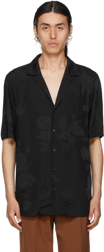 Photo: Nanushka Black Venci Short Sleeve Shirt