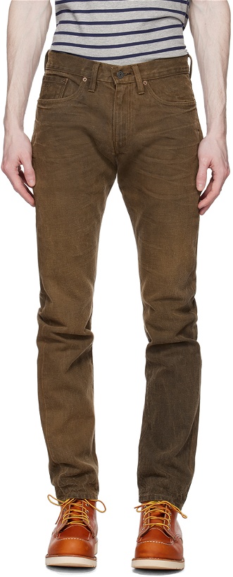 Photo: RRL Brown Distressed Jeans