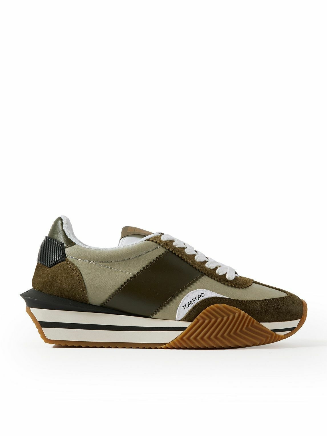 TOM FORD - James Rubber-Trimmed Leather, Suede and Nylon Sneakers ...