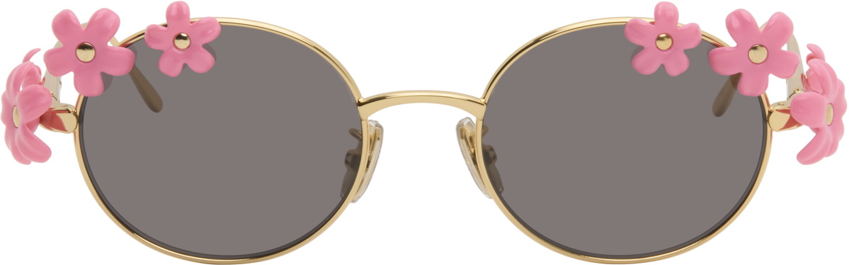 LOEWE Gold & Pink Paula's Ibiza Daisy Field Sunglasses