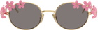 LOEWE Gold & Pink Paula's Ibiza Daisy Field Sunglasses