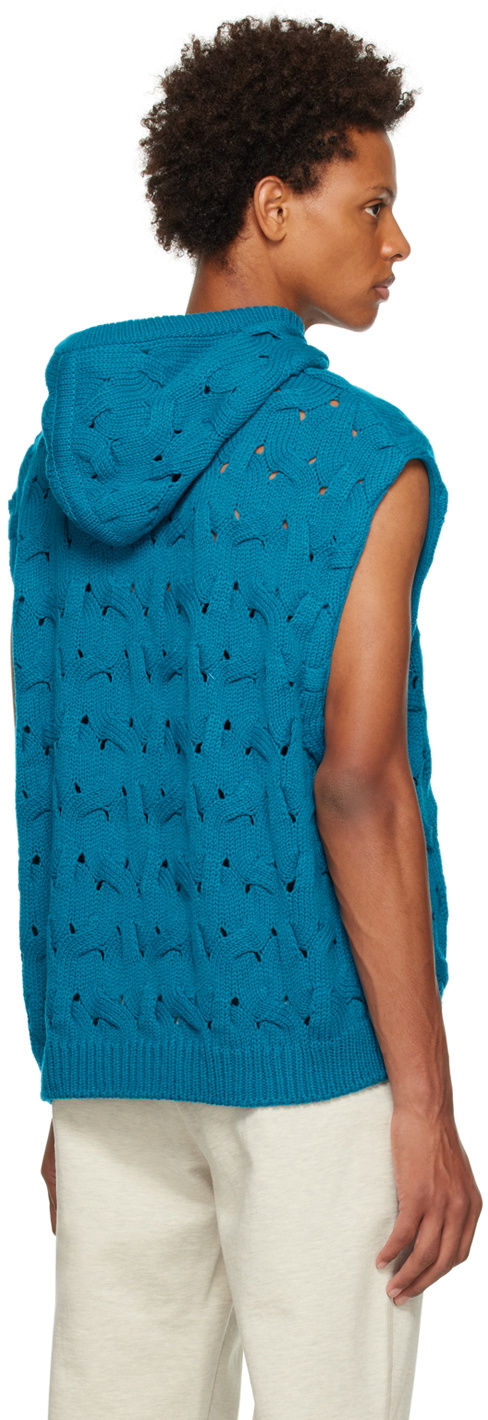 Solid Homme Blue Twisted Vest