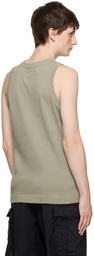 sacai Khaki Embroidered Tank Top