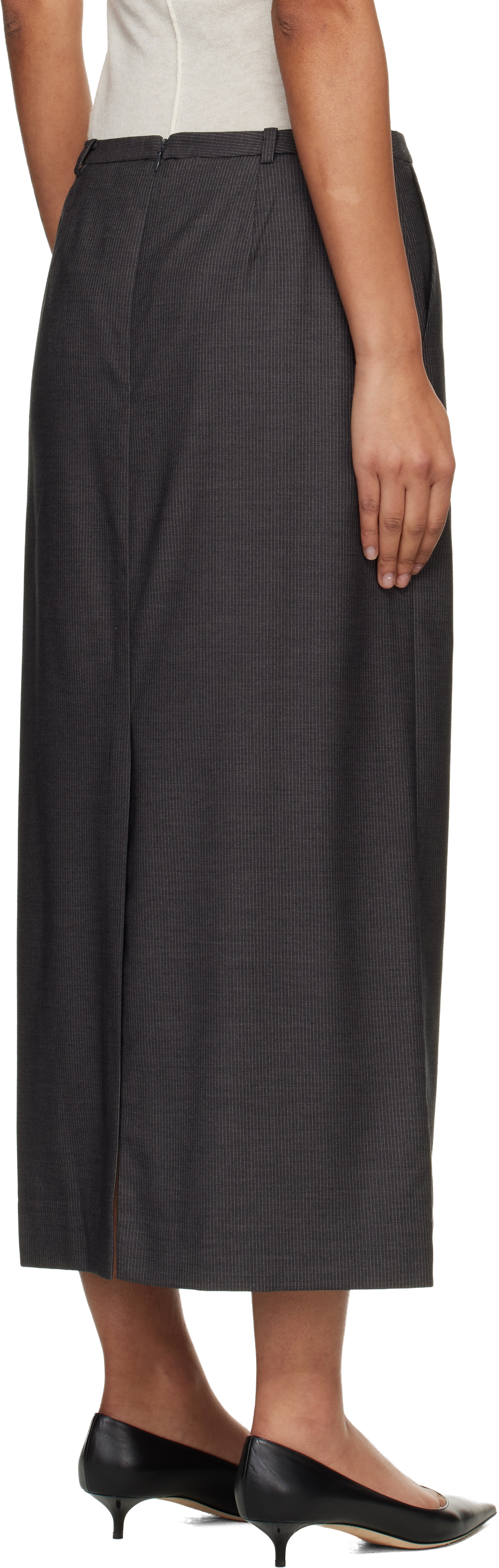 Dunst Gray H-Line Striped Maxi Skirt