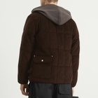 Taion Men's Work Crew Neck Down Jacket in Dark Brown