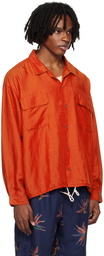 nanamica Orange Open Collar Shirt