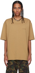 Balenciaga Tan Medium Fit Logo T-Shirt