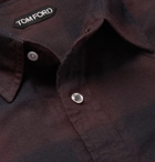 TOM FORD - Buffalo Check Cotton-Flannel Shirt - Burgundy