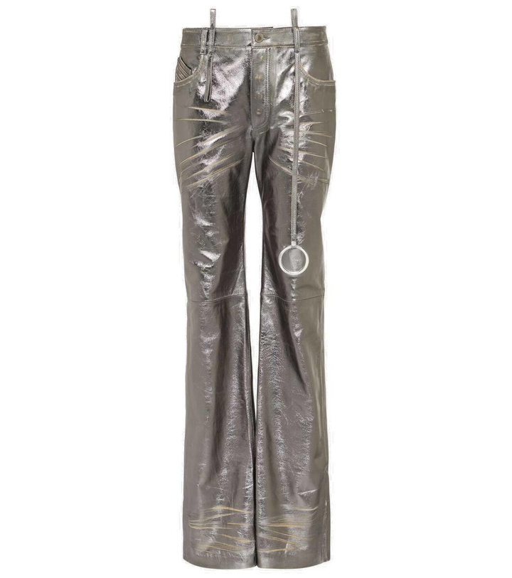 Photo: The Attico Metallic leather straight pants