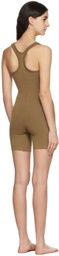 SKIMS Tan Outdoor Basics Mid-Thigh Bodysuit