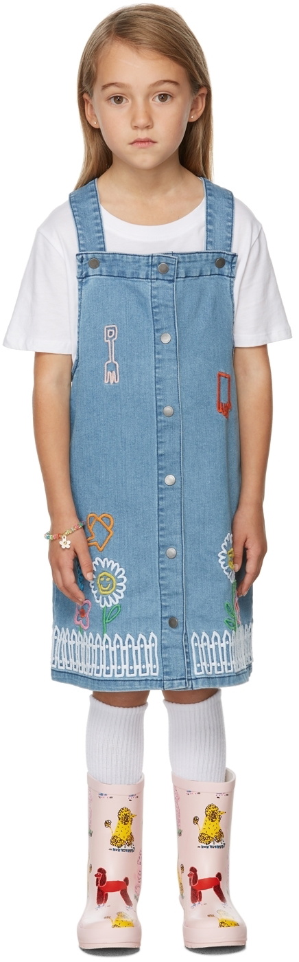 STELLA MCCARTNEY KIDS Girls Blue Denim Maude Patch Dress