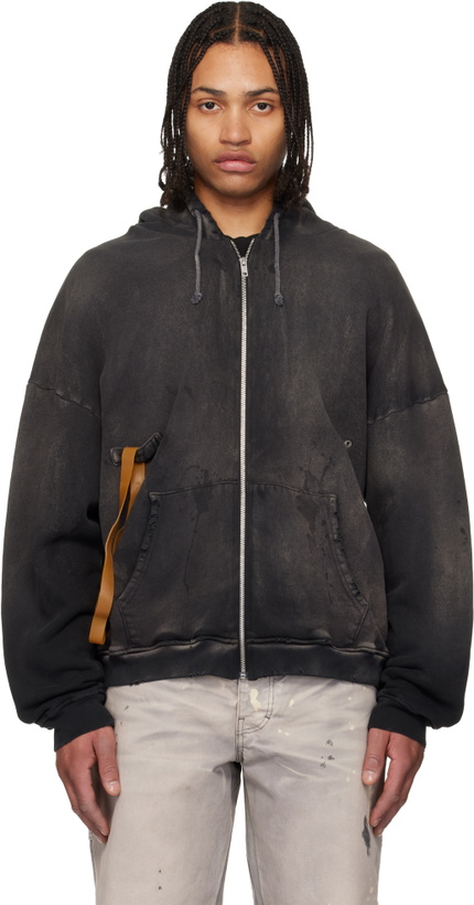 Photo: ALEXANDER DIGENOVA Black Rubber Band Hoodie